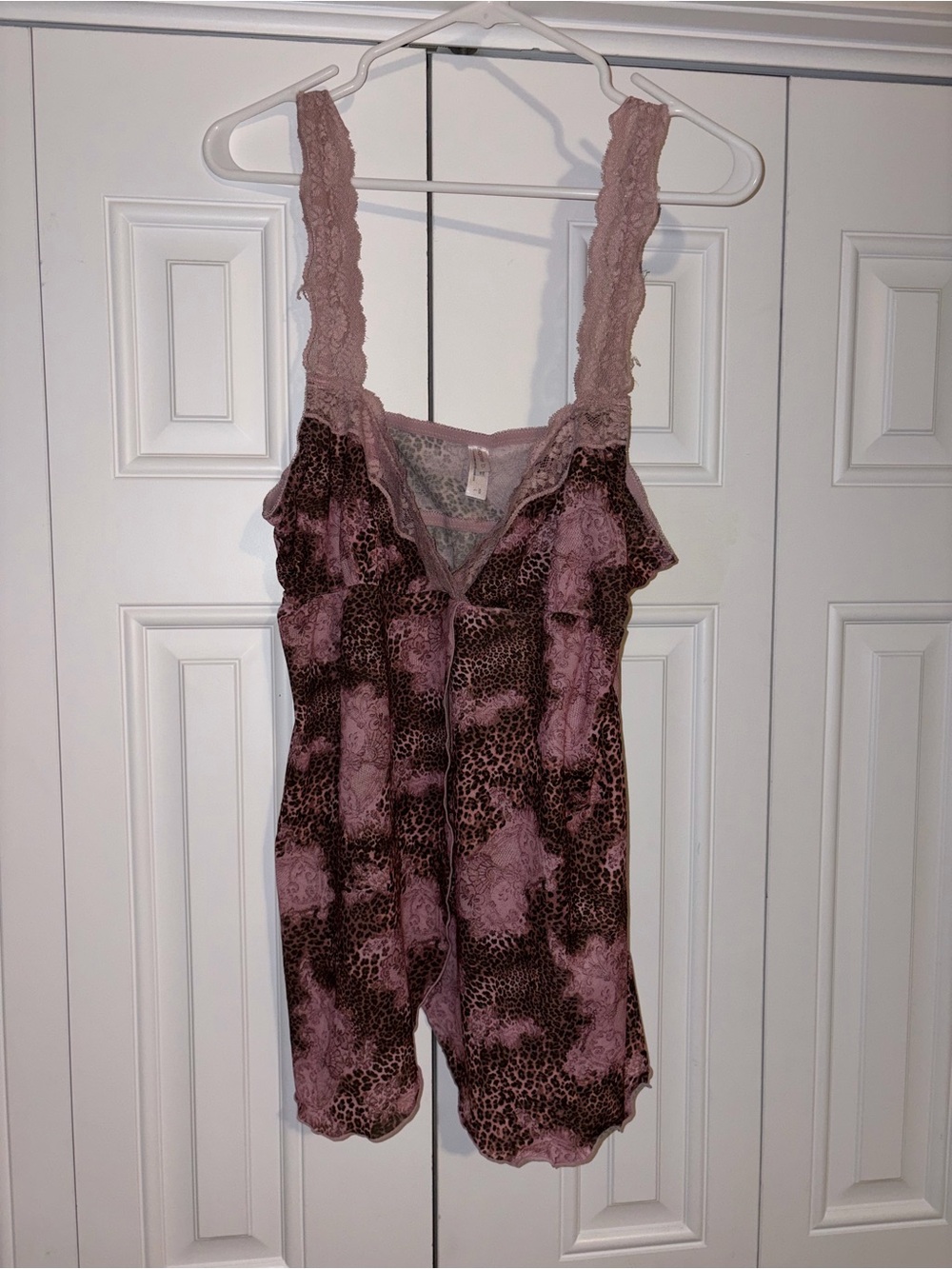 Lace-Trim Animal Print Tank Top